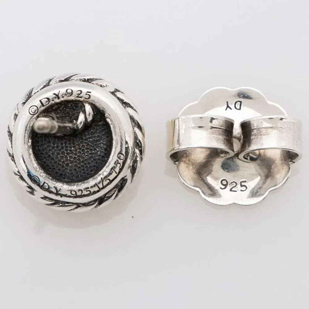 David Yurman Sterling Silver 18k Gold Petite Chatelaine Stud Earrings